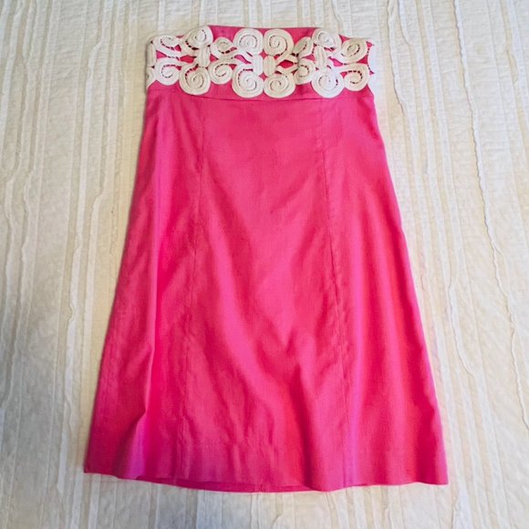 Lilly Pulitzer Pink Bowen Bodice Lace Mini Dress - Picture 4 of 5